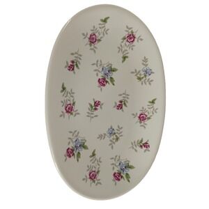 Pfaltzgraff USA Pink Roses Floral Soap Dish Tray Bathroom Kitchen Decor